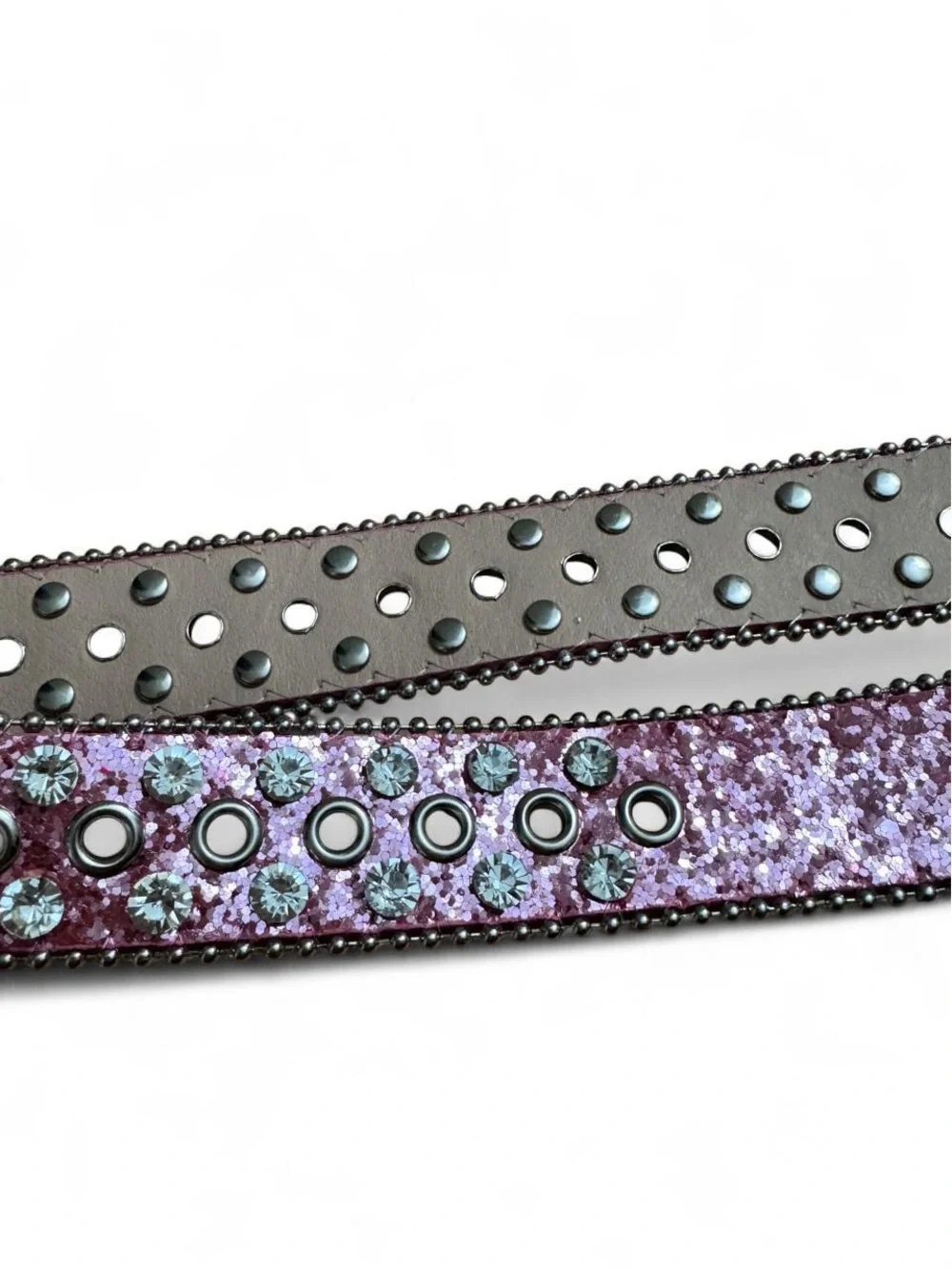 Pink Rhinestone Belt with Studded Buckle